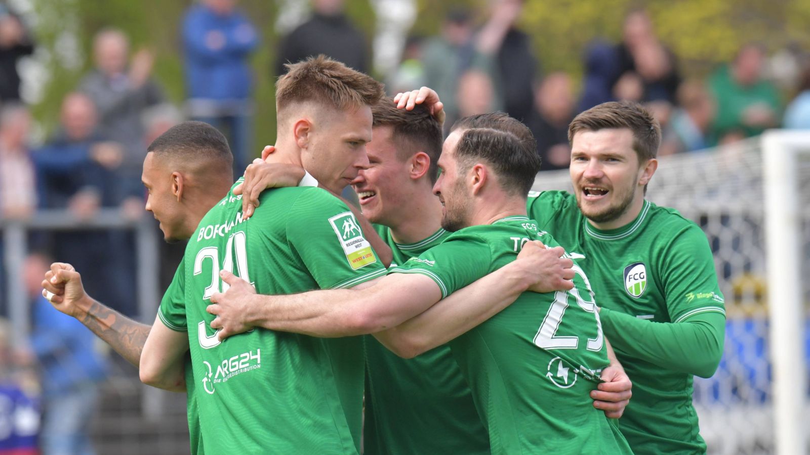 Die Spieler des Tabellenzweiten FC Gütersloh wollen auch zum Saisonabschluss Grund zum Jubeln haben.
