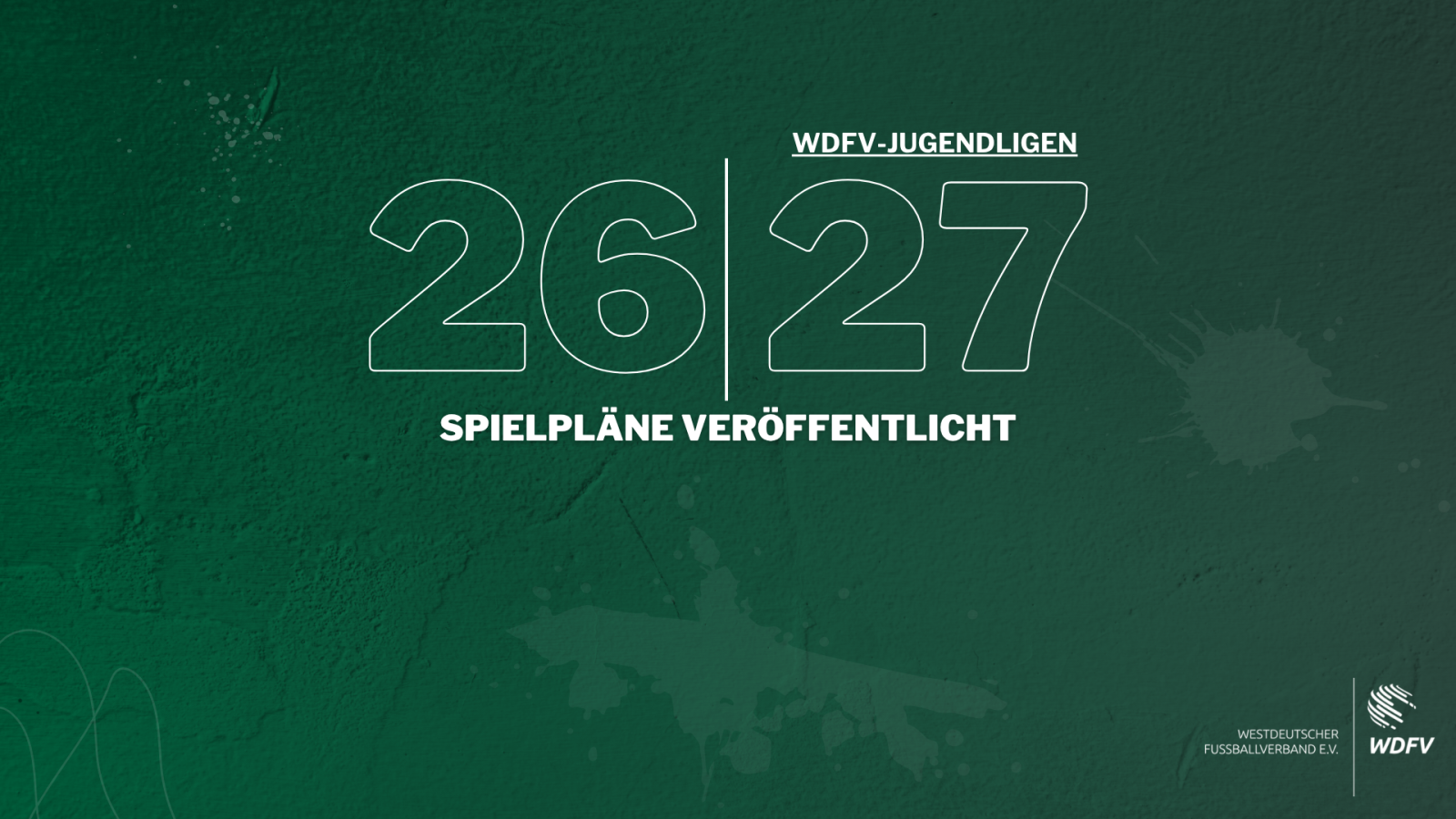 Text WDFV-Jugendligen 2026/2027 - Spielpläne veröffentlicht
